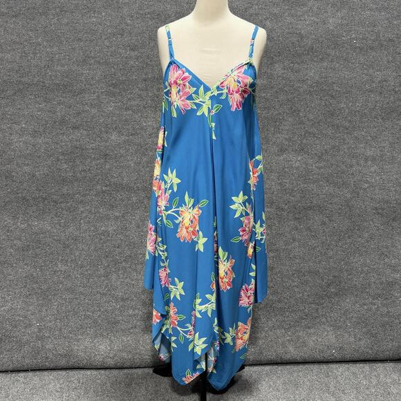 Tommy Bahama Dresses & Skirts - Tommy Bahama Dress Womens S/M Blue Sun Lilies Scarf Maxi V Neck Asym Hem Floral